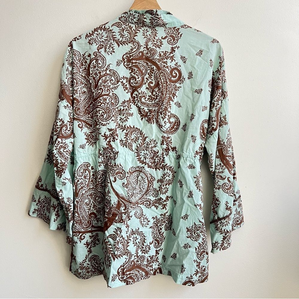 Kiyomi Cotton Boho Print Tunic Top Size Large Casual Lightweight - Picture 6 of 8